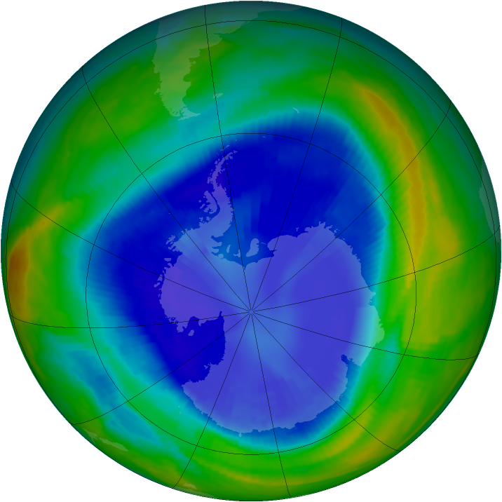 Antarctic ozone map for 05 September 1999